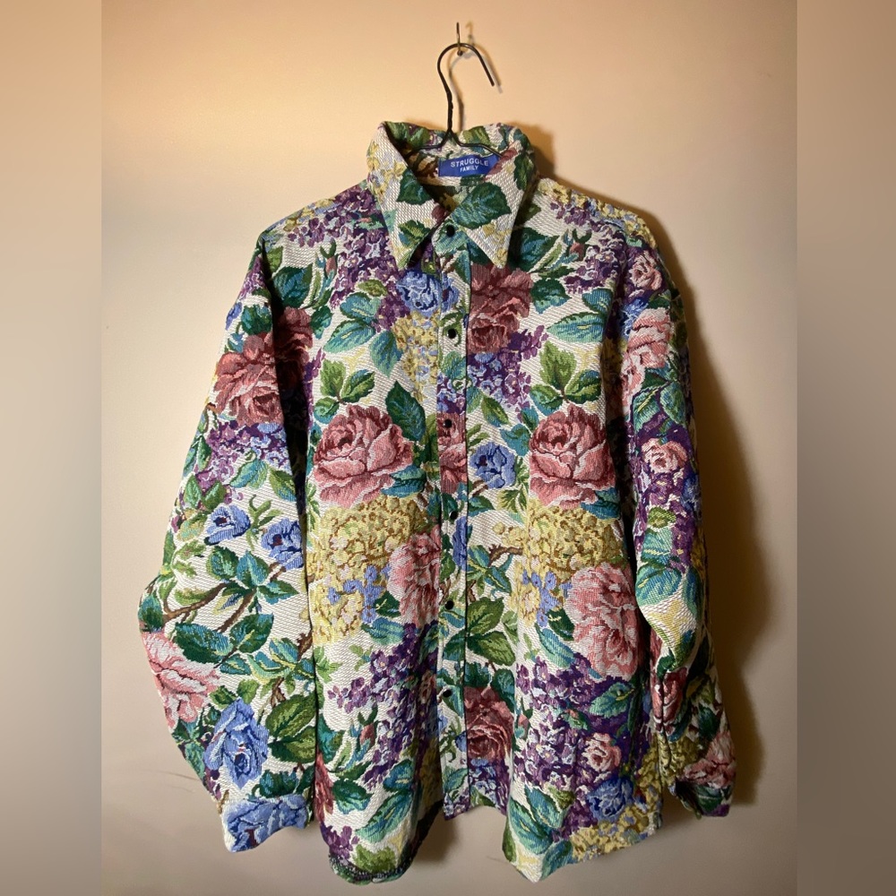 M floral button up